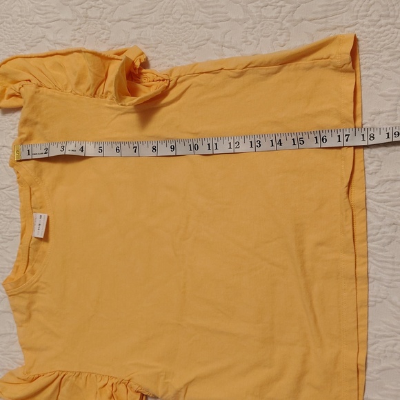 Zara Mustard Ruffle Sleeve Tee - Picture 6 of 6